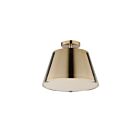 Maxim Lighting 25170DBZHR Carlo 1-Light 24W Dark Bronze/Leather/Heritage Brass Semi-Flush Mount