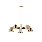Maxim Lighting 25175DBZHR Carlo 5-Lights 30W Dark Bronze, Leather, Heritage Brass LED Chandelier