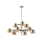 Maxim Lighting 25179DBZHR Carlo 9-Lights 54W Dark Bronze, Leather, Heritage Brass LED Chandelier