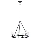 Maxim Lighting 25255CLBK Sentinel 6-Lights 360W Black Incandescent Chandelier