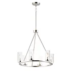 Maxim Lighting 25255CLSN Sentinel 6-Lights 360W Satin Nickel Incandescent Chandelier