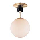 Maxim Lighting 26031SWSBRBK Vesper 1-Light 60W Satin Brass/Black Semi-Flush Mount