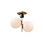 Maxim Lighting 26032SWSBRBK Vesper 2-Lights 60W Satin Brass/Black Semi-Flush Mount