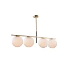 Maxim Lighting 26036SWSBRBK Vesper 4-Lights 240W Satin Brass/Black Pendant