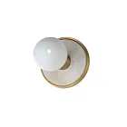 Maxim Lighting Hollywood 26091WANAB-BUL 1-Light 6W Whit Alabaster/Natural Aged Brass Vanity Light