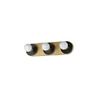 Maxim Lighting Hollywood 26093BKNAB-BUL 3-Lights 6W Black/Natural Aged Brass Vanity Light