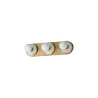 Maxim Lighting Hollywood 26093WANAB-BUL 3-Lights 6W Whit Alabaster/Natural Aged Brass Vanity Light