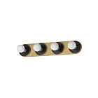 Maxim Lighting Hollywood 26094BKNAB-BUL 4-Lights 6W Black/Natural Aged Brass Vanity Light