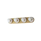 Maxim Lighting Hollywood 26094WANAB-BUL 4-Lights 6W Whit Alabaster/Natural Aged Brass Vanity Light