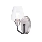 Maxim Lighting Goblet 26121CLBKSN 1-Light Black/Satin Nickel Wall Sconce