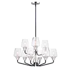 Maxim Lighting 26127CLBKSN Goblet 9-Lights 540W Black/Satin Nickel Incandescent Chandelier