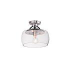 Maxim Lighting 26129CLBKSN Goblet 1-Light 60W Black/Satin Nickel Semi-Flush Mount