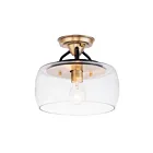 Maxim Lighting 26129CLBZAB Goblet 1-Light 60W Bronze/Antique Brass Semi-Flush Mount