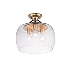 Maxim Lighting 26130CLBZAB Goblet 3-Lights 60W Bronze/Antique Brass Semi-Flush Mount