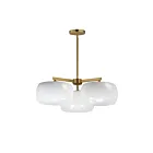 Maxim Lighting 26143WTNAB 3-Lights 180W White and Natural Aged Brass Chandelier