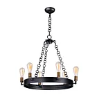 Maxim Lighting 26273BKNAB Noble 6-Lights 360W Black/Natural Aged Brass Incandescent Chandelier