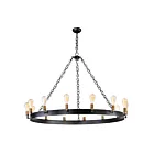 Maxim Lighting 26276BKNAB-BUL Noble 14-Lights 84W Black/Natural Aged Brass LED Chandelier