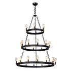 Maxim Lighting 26278BKNAB Noble 30-Lights 1200W Black/Natural Aged Brass Incandescent Chandelier
