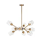 Maxim Lighting 26345CLABBK Savvy 9-Lights 36W Antique Brass/Black LED Chandelier