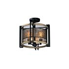 Maxim Lighting 27560BKBWAB Boundry 3-Lights 60W Black/Barn Wood/Antique Brass Flush Mount