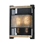 Maxim Lighting Boundry 27562BKBWAB 2-Lights Black/Barn Wood/Antique Brass Wall Sconce