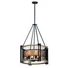 Maxim Lighting 27565BKBWAB Boundry 6-Lights 360W Black/Barn Wood/Antique Brass Incandescent Chandelier