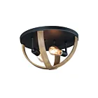 Maxim Lighting 27570BWBK Compass 2-Lights 60W Barn Wood/Black Flush Mount