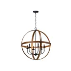 Maxim Lighting 27576APBK Compass 6-Lights 360W Antique Pecan/Black Pendant