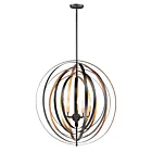 Maxim Lighting 28675BKGLD Radial 5-Lights 300W Black/Gold Pendant