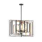 Maxim Lighting 28677BKGLD Radial 5-Lights 300W Black/Gold Pendant