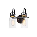 Maxim Lighting Magnolia 30171CLBZGLD 2-Lights 60W Bronze/Gold Vanity Light