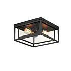 Maxim Lighting 3031CDBK Cabana 2-Lights 60W Black Flush Mount