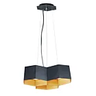 Maxim Lighting 30334BKGLD Honeycomb 3-Lights 30W Black/Gold Pendant