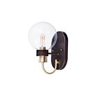 Maxim Lighting Bauhaus 30511CLBZSBR 1-Light Bronze/Satin Brass Wall Sconce