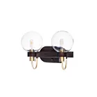 Maxim Lighting Bauhaus 30512CLBZSBR 2-Lights 60W Bronze/Satin Brass Vanity Light