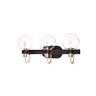 Maxim Lighting Bauhaus 30513CLBZSBR 3-Lights 60W Bronze/Satin Brass Vanity Light