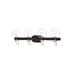 Maxim Lighting Bauhaus 30514CLBZSBR 4-Lights 60W Bronze/Satin Brass Vanity Light