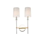 Maxim Lighting Uptown 32392OFSBRPN 2-Lights Satin Brass/Polished Nickel Wall Sconce