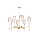 Maxim Lighting 32398OFSBRPN Uptown 8-Lights 480W Satin Brass/Polished Nickel Incandescent Chandelier