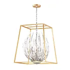 Maxim Lighting 32406BCPNGL Bouquet 6-Lights 240W Polished Nickel/Gold Leaf Pendant