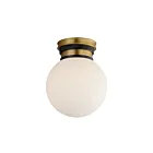 Maxim Lighting 32481SWBKNAB San Simeon 1-Light 7W Black/Natural Aged Brass Semi-Flush Mount