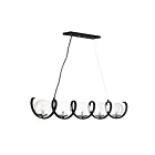 Maxim Lighting 35105CDBKPN Curlicue 5-Lights 200W Black/Polished Nickel Pendant