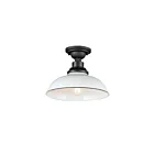 Maxim Lighting 35110WTBK Granville 1-Light 60W White/Black Flush Mount
