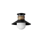 Maxim Lighting 35120SWBKAB Admiralty 1-Light 60W Black/Antique Brass Flush Mount