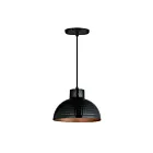 Maxim Lighting 35142BKACP Rockport 1-Light 60W Black/Antique Copper Pendant
