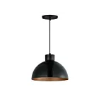 Maxim Lighting 35144BKACP Rockport 1-Light 60W Black/Antique Copper Pendant