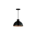 Maxim Lighting 35144BKACP Rockport 1-Light 60W Black/Antique Copper Pendant