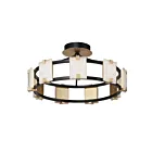 Maxim Lighting 39530CYBKGL Radiant 9-Lights 6W Black/Gold Leaf Flush Mount