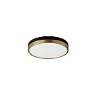 Maxim Lighting 59702WTBKAB Dapper 1-Light 18W Black/Antique Brass Flush Mount