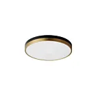 Maxim Lighting 59704WTBKAB Dapper 1-Light 28W Black/Antique Brass Flush Mount